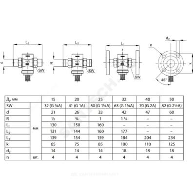 Клапан регулирующий чугун VGF Ду 50 Ру25 фл Kvs=25м3/ч Danfoss 065B0785