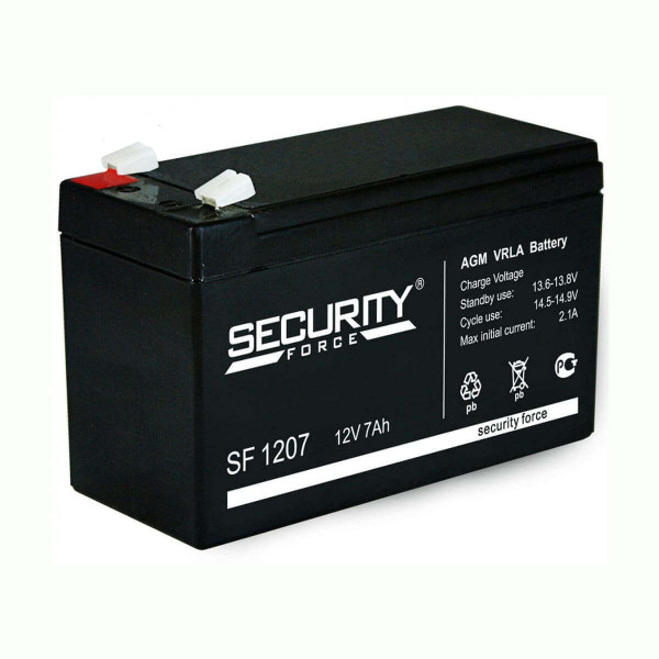 Усиленный аккумулятор ectoControl 12В, 7 Ач