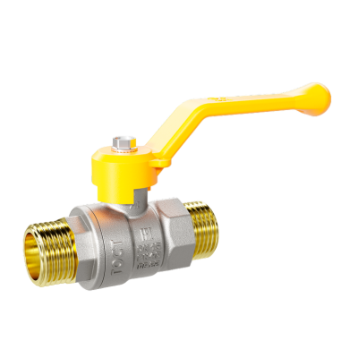 Кран шаровой латунный LD Pride 47.15.Н-Н.Р GAS Ду 15 Ру 40 рычаг с биркой