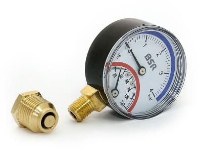 Термоманометр BSR 120°C, 4 бар, 1/2", 63мм, радиальный