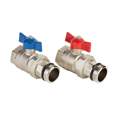 Шаровые краны без термометра для коллектора (комплект 2 штуки)