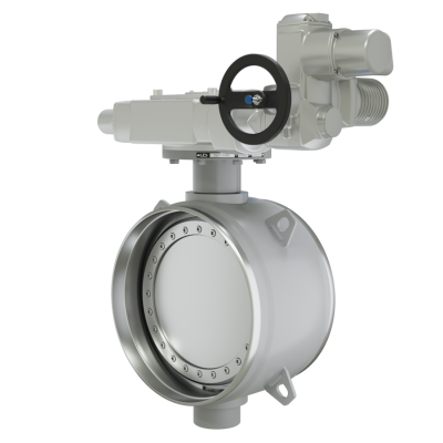 Поворотно-дисковый затвор 3-х эксцентриковый LD под электропривод из стали 20, ПДЗ.П.Э.500.025.02