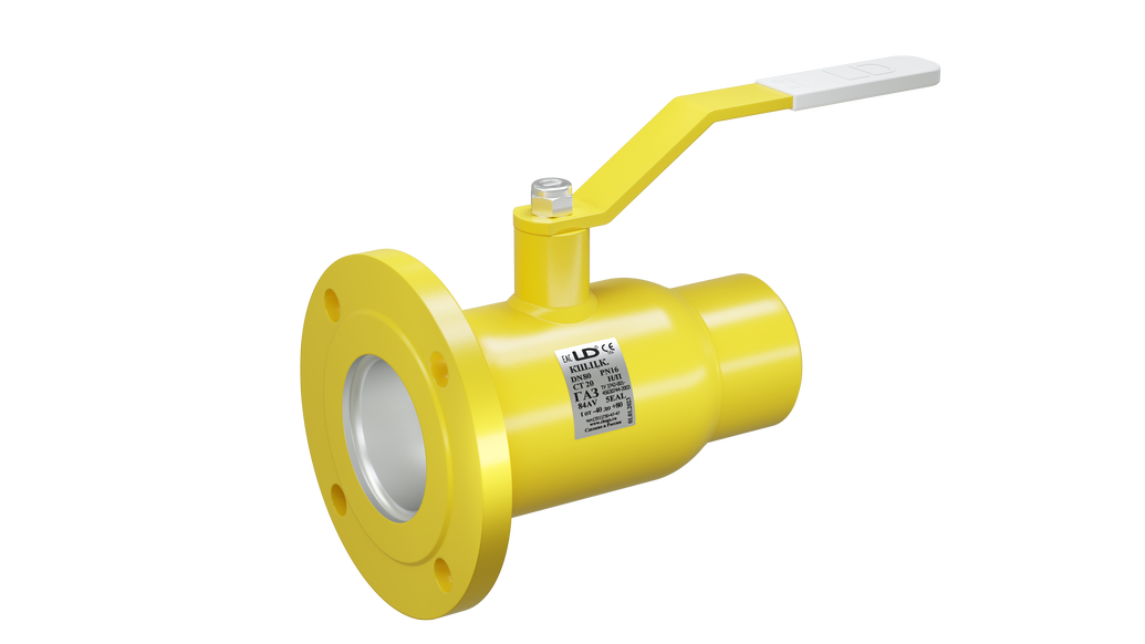 Кран шаровый LD КШЦК Gas 100.016.П/П.02. (фланец/приварка) из стали 20 Ду100 Ру1,6МПа с комплектом ответных фланцев, прокладками и крепежом