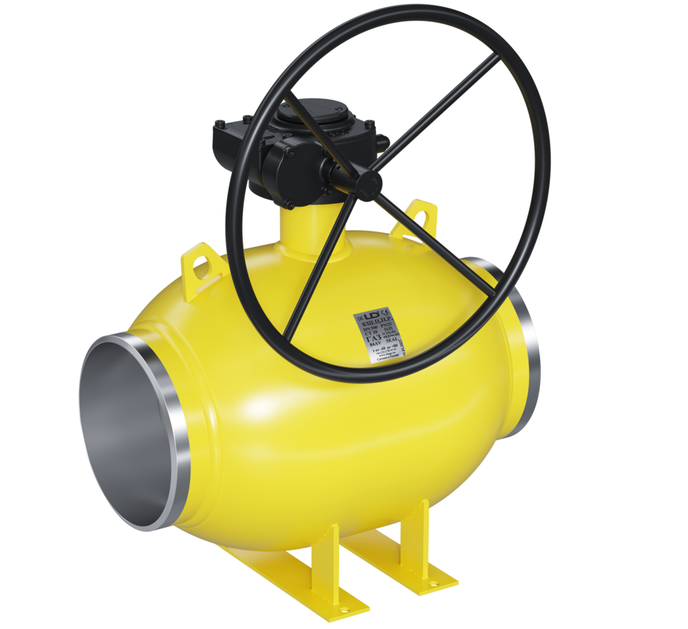 Кран шаровый LD КШЦП Р Gas 250.025.П/П.02. из стали 20 Ду250 Ру2,5МПа с редуктором