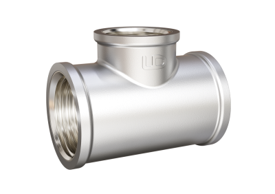 Тройник LD Pride DN15 (1/2") ВР/ВР/ВР латунь никель с биркой и хомутом