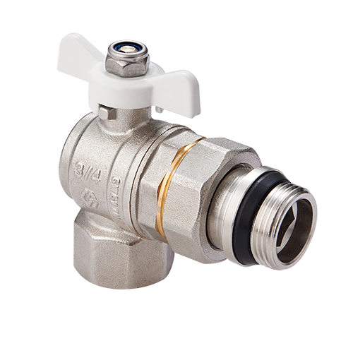 Кран-американка угловой с кольцом 3/4" вн.-нар. бабочка