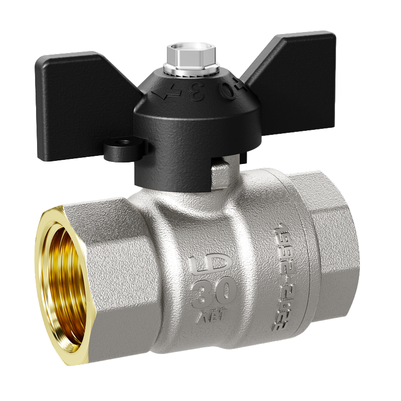 Кран шаровой латунный LD Pride 47.20.В-В.Б Ду 20 Ру 40 бабочка с биркой