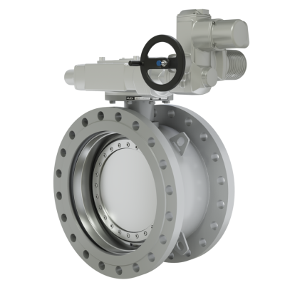 Поворотно-дисковый затвор 3-х эксцентриковый LD под электропривод из стали 20, ПДЗ.Ф.Э.900.016.02