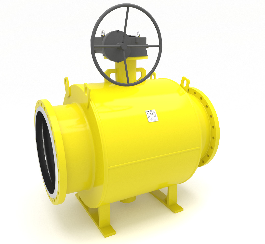 Кран шаровый LD КШЦФ Р Gas1000/800.016.Н/П.02. из стали 20 Ду1000/800 Ру1,6МПа с редуктором