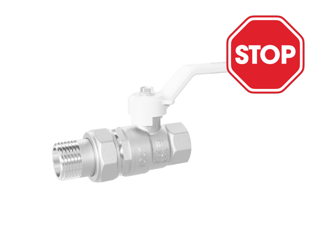 Кран шаровой латунный LD Pride 47.32.В-ГШ.Р Ду 32 Ру 40 рычаг (white)