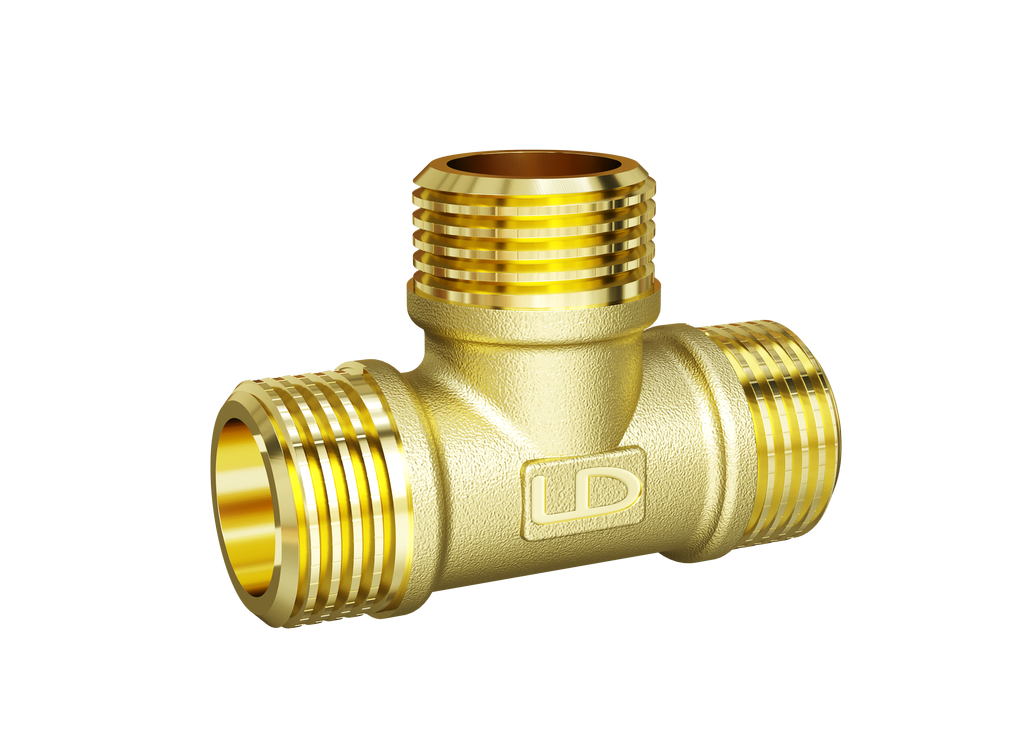 Тройник LD Pride DN15 (1/2") НР/НР/НР латунь с биркой