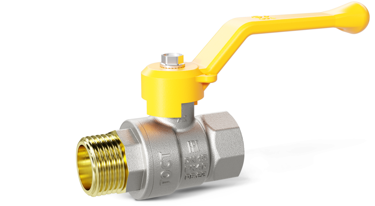 Кран шаровой латунный LD Pride 47.20.В-Н.Р GAS Ду 20 Ру 40 рычаг