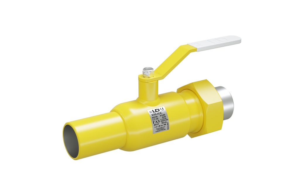 Кран шаровый LD КШЦК Gas 032.040.П/П.02. (приварка/штуцер) из стали 20 Ду32 Ру4,0МПа