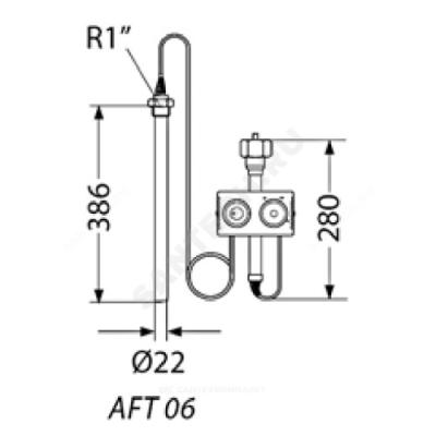 Элемент термостатический AFT 06 датчик с гильзой Ру40 R1" Тн=-20 +50С Danfoss 065-4390