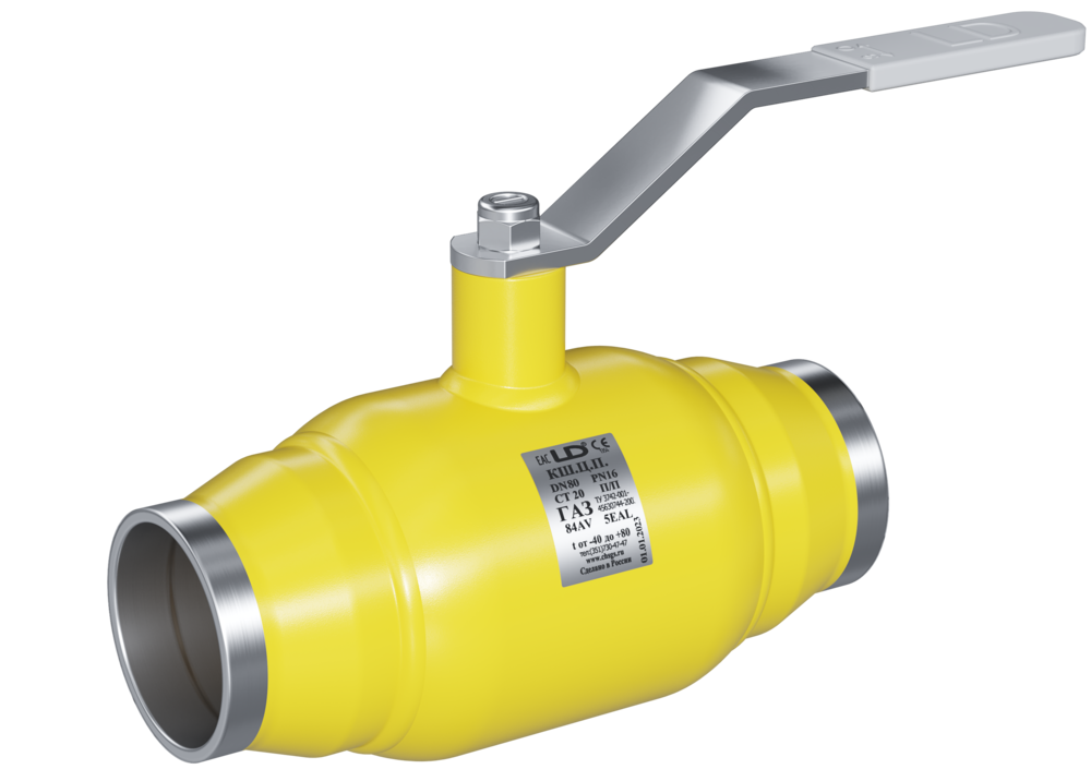 Кран шаровый LD КШЦП Gas 040.040.П/П.02. из стали 20 Ду40 Ру4,0МПа