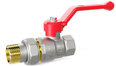 Кран шаровой латунный LD Pride 47.15.В-ГШ.Р Ду 15 Ру 40 рычаг (red)