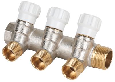 Коллектор латунный с регулирующими вентилями MVI 3/4"x1/2"x3 выхода
