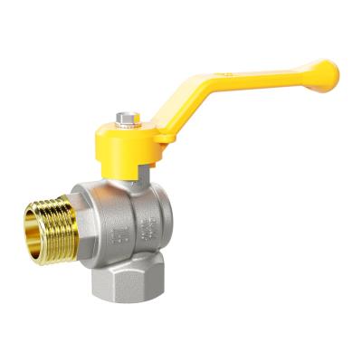 Кран шаровой латунный угловой LD Pride 47.15.В-Н.У.Р GAS Ду 15 Ру 40 рычаг