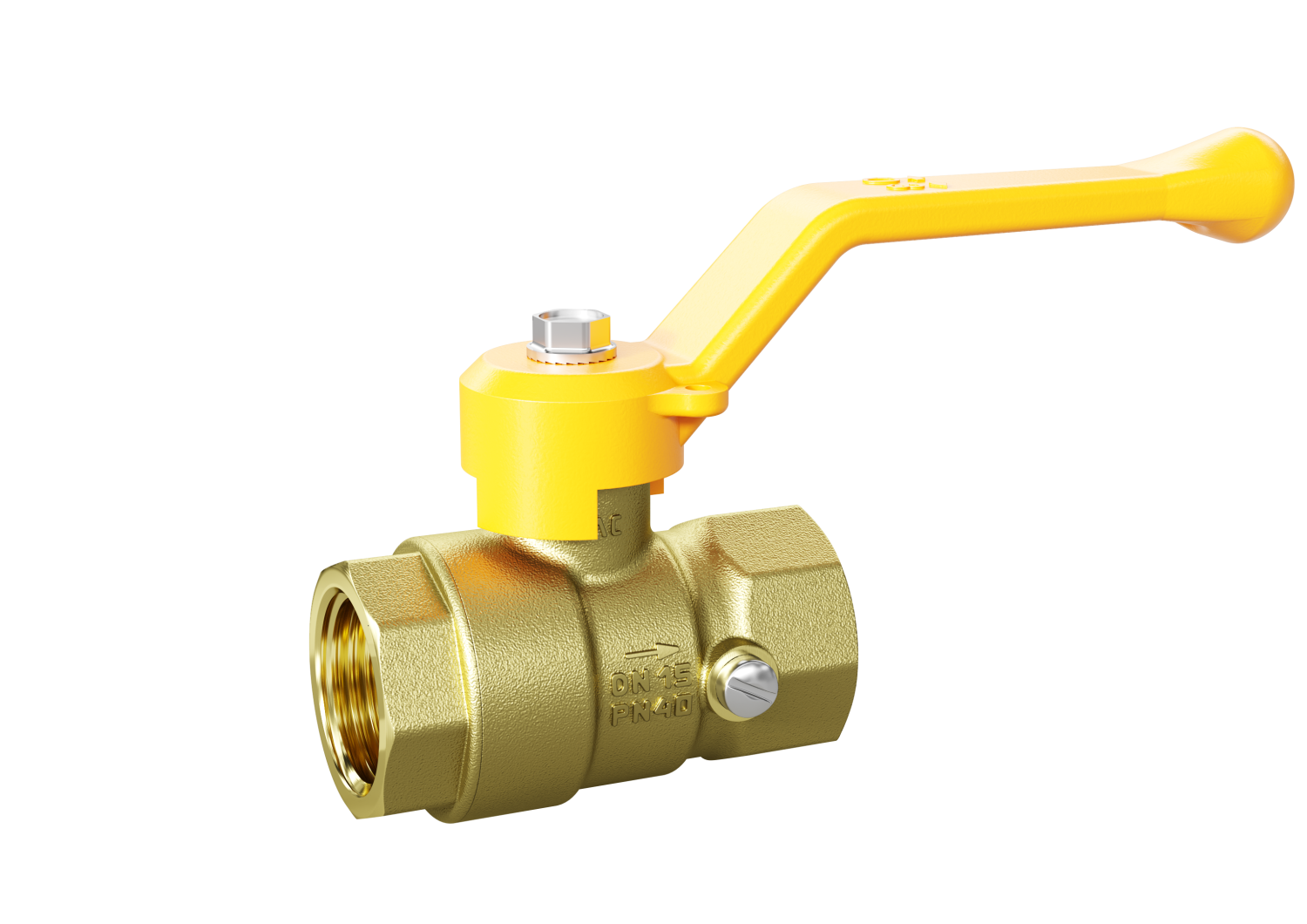 Кран шаровой латунный для манометра LD Pride 44.15.В-В.2М.Р GAS Ду 15 М20 Ру 40 рычаг