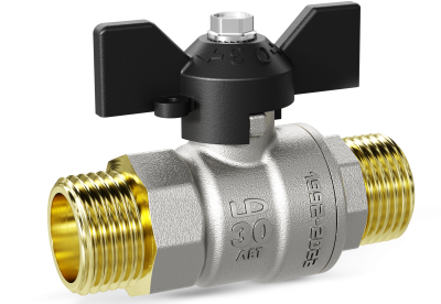 Кран шаровой латунный LD Pride 47.25.Н-Н.Б Ду 25 Ру 40 бабочка