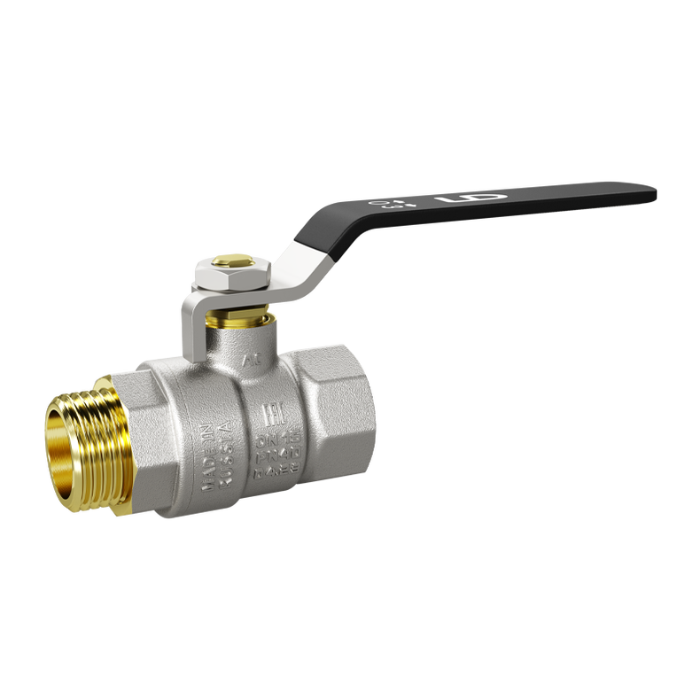 Кран шаровой латунный LD Pride 47.50.В-Н.Р Ду 50 Ру 25 рычаг стальной с биркой