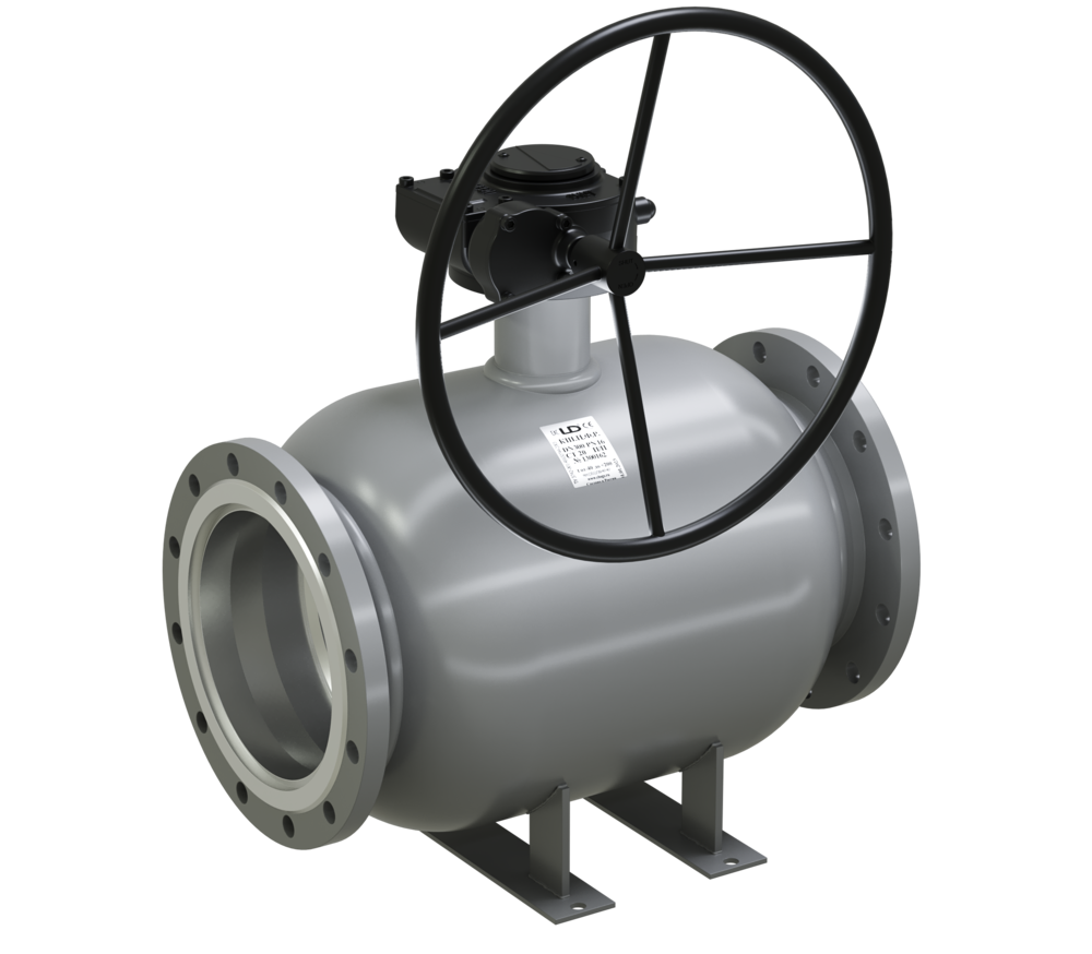 Кран шаровый LD КШЦФР из стали 20 Ду300 Ру2,5МПа полнопроходной с редуктором