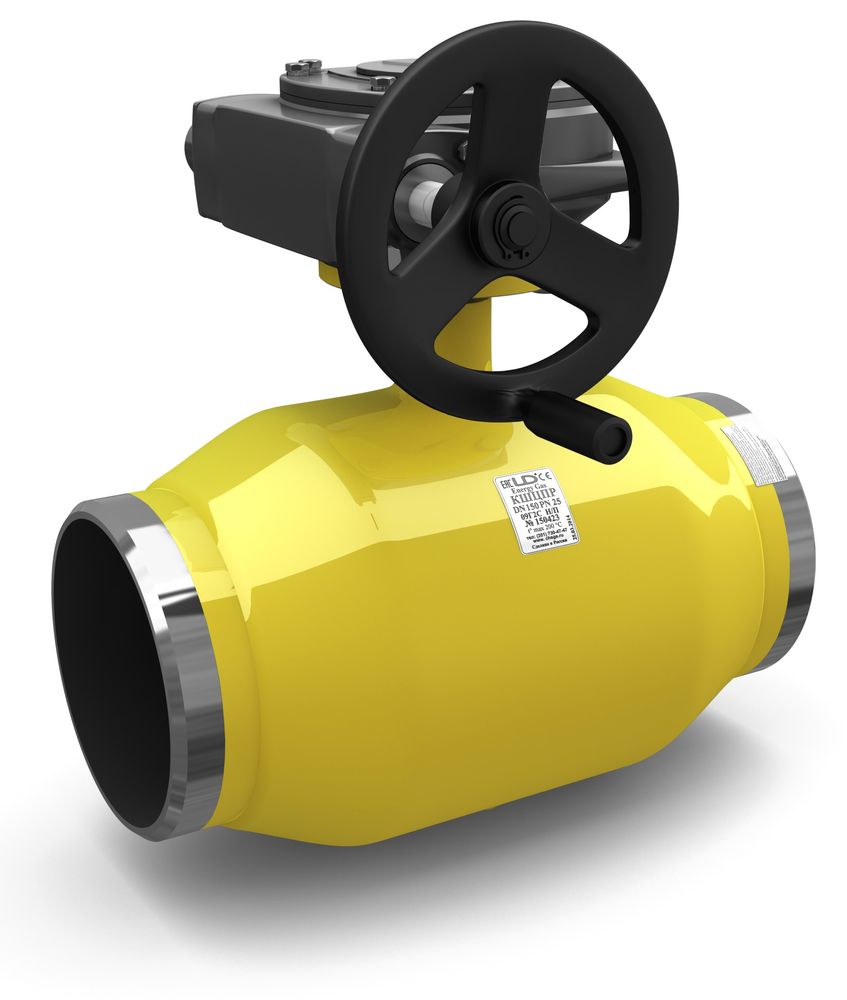 Кран шаровый LD КШЦП Р Energy Gas 300/250.016.Н/П.03. из стали 09Г2С Ду300/250 Ру1,6МПа с редуктором