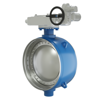 Поворотно-дисковый затвор 3-х эксцентриковый LD Energy под электропривод из стали 09Г2С, ПДЗ.П.Э.1000.025.03