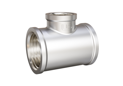 Тройник переходной LD Pride DN25х15х25 (1"ВР х 1/2"ВР х 1"ВР) латунь никель с биркой и хомутом