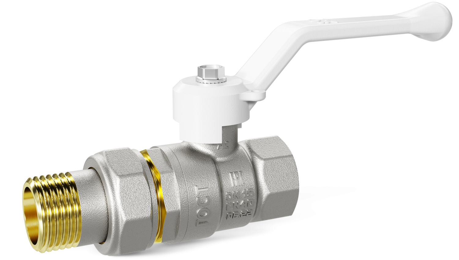 Кран шаровой латунный LD Pride 47.20.В-ГШ.Р Ду 20 Ру 40 рычаг (white)