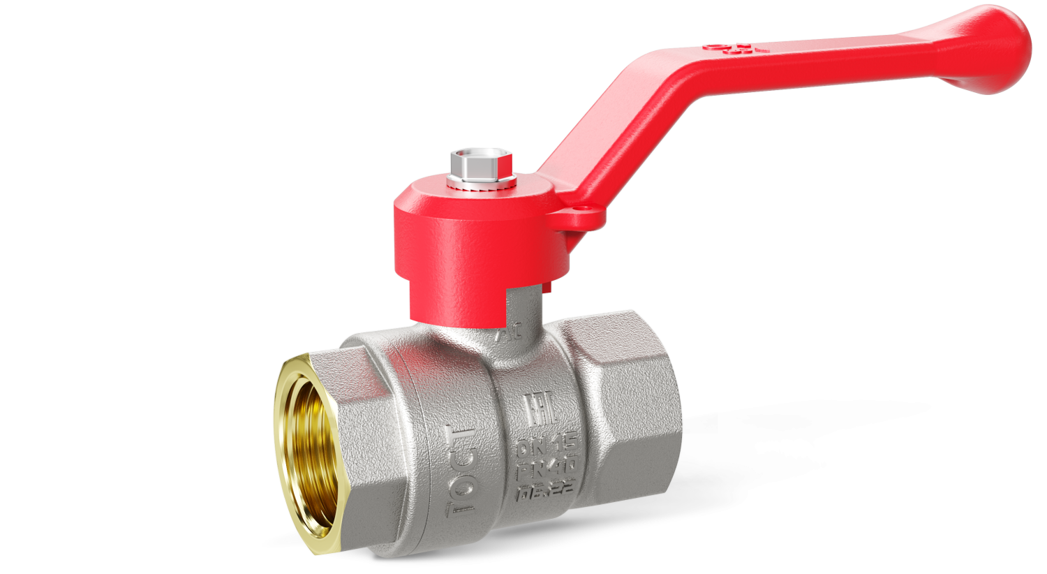 Кран шаровой латунный LD Pride 47.20.В-В.Р Ду 20 Ру 40 рычаг (red)