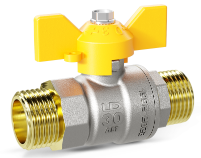 Кран шаровой латунный LD Pride 47.20.Н-Н.Б GAS Ду 20 Ру 40 бабочка
