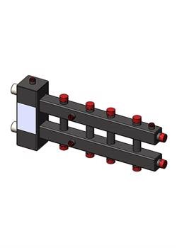 Гидроразделитель Zota с коллектором горизонтальный, 5 контуров, до 70 кВт