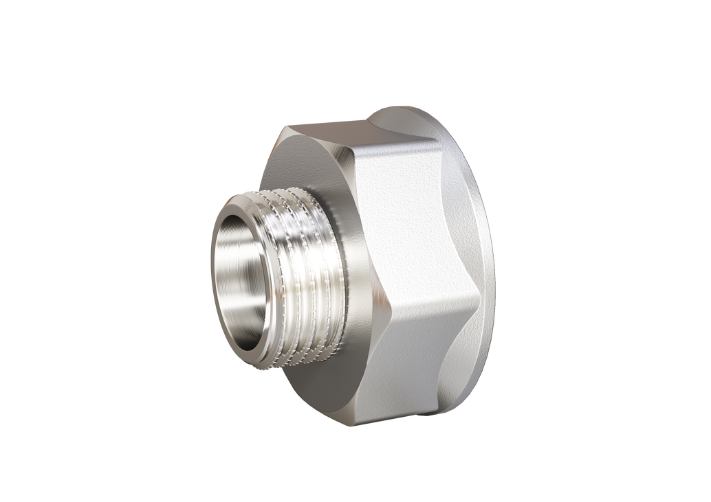 Переход LD Pride DN50х32 (2"ВР х 1 1/4"НР) латунь никель в упаковке