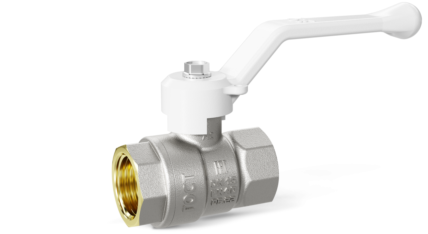 Кран шаровой латунный LD Pride 47.25.В-В.Р Ду 25 Ру 40 рычаг (white)