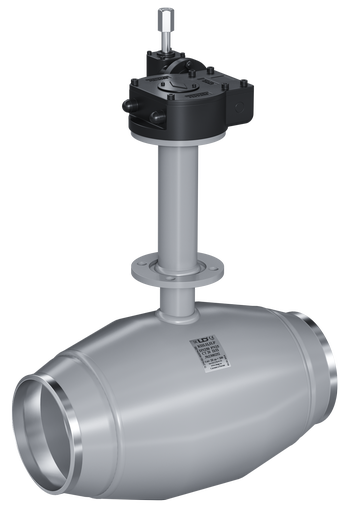 Кран шаровый LD для подземной установки КШЦПР из стали 20 Ду100 Ру2,5МПа полнопроходной Н=1600мм с вертикальным редуктором