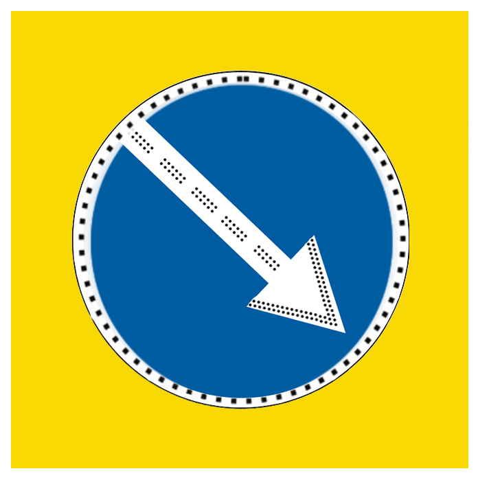 Знак 4.2.1, 4.2.2  900x900 светодиоды по контуру и стрелке
