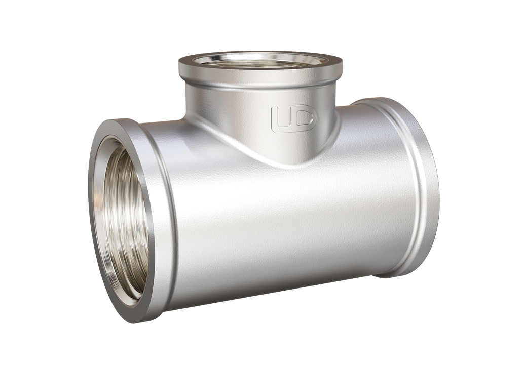 Тройник LD Pride DN15 (1/2") ВР/ВР/ВР латунь никель с биркой и хомутом