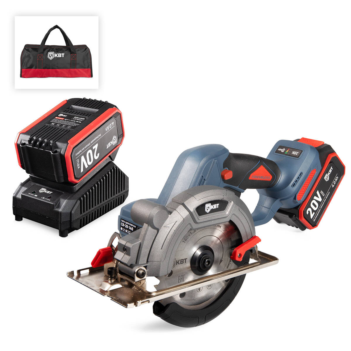 CB-20-140 серия ПРОФИ КВТ CB-20-140 серия ПРОФИ Пила циркулярная аккумуляторная