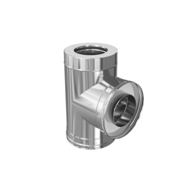Сэндвич-тройник 90° (304/0,8мм + нерж.+ ceramics) Ф115х200