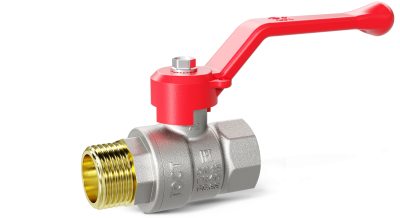 Кран шаровой латунный LD Pride 47.40.В-Н.Р Ду 40 Ру 25 рычаг (red)