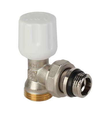 Вентиль радиаторный угловой ручной с кольцом 1/2" с выходом под евроконус