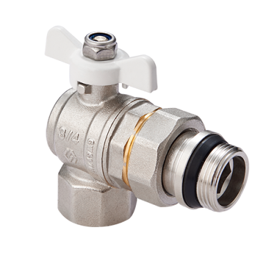 Кран-американка угловой с кольцом 3/4" вн.-нар. бабочка