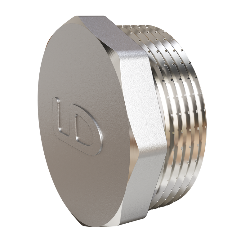 Пробка (в трубу) LD Pride DN32 (1 1/4") НР латунь никель