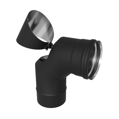 Колено-ревизия угол 90° (430/0,8 мм / эмаль /600° черная) Ф150