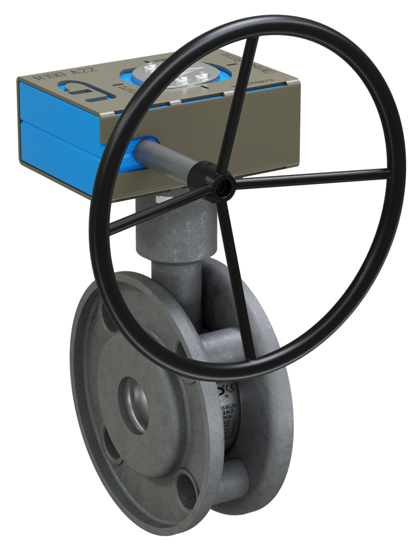 Кран шаровый LD Стриж 032.016.П/П.02.Zn с редуктором