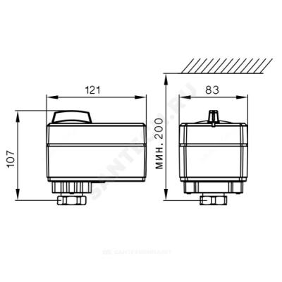 Электропривод 3-х позиц/аналоговый AME 10 24В Danfoss 082G3005