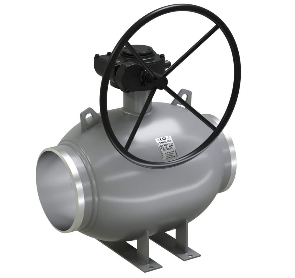 Кран шаровый LD КШЦПР из стали 20 Ду300 Ру1,6МПа полнопроходной с редуктором