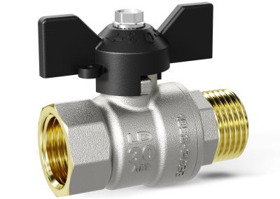 Кран шаровой латунный LD Pride 47.15.В-Н.Б Ду 15 Ру 40 бабочка