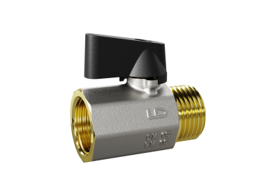 Кран шаровой мини для подключения сантехнических приборов LD Pride 46.15.В-Н.Ф Ду15 Ру16 в упаковке